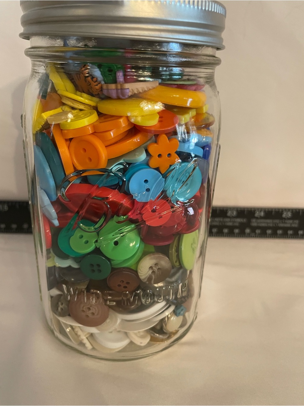 Assorted Color Buttons Jar - Multi-Color Craft Buttons - Picture 4 of 5